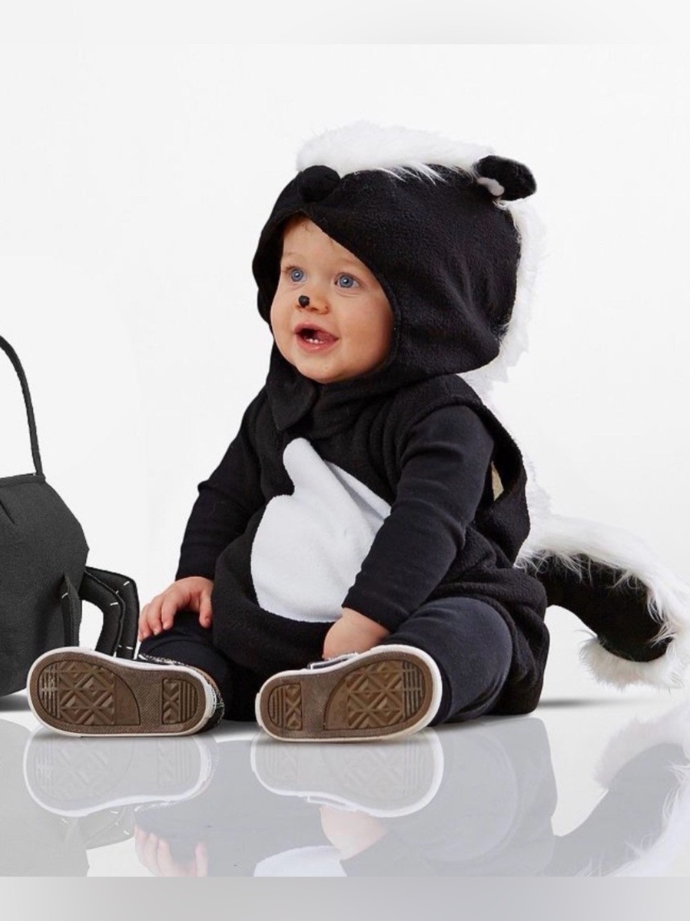 Pottery Barn Kids Black and White Skunk Costume Hoodie